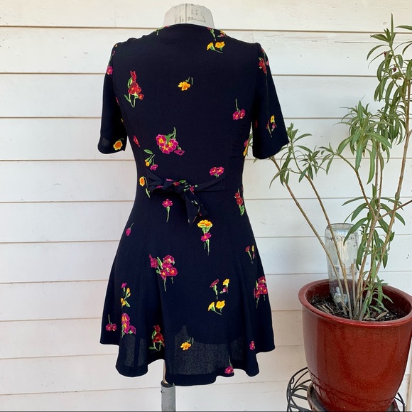 Vintage Betsey Johnson 90 2000 y2K Babydoll Rayon Floral Button Mini Slip Dress - Picture 2 of 6